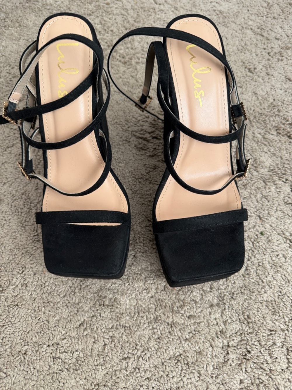 Black 5” Heal! Strappy Sandals!